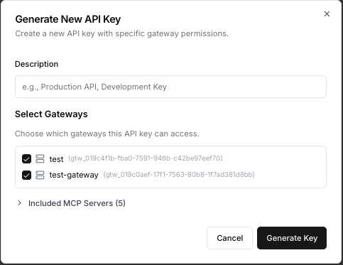 Generate New API Key