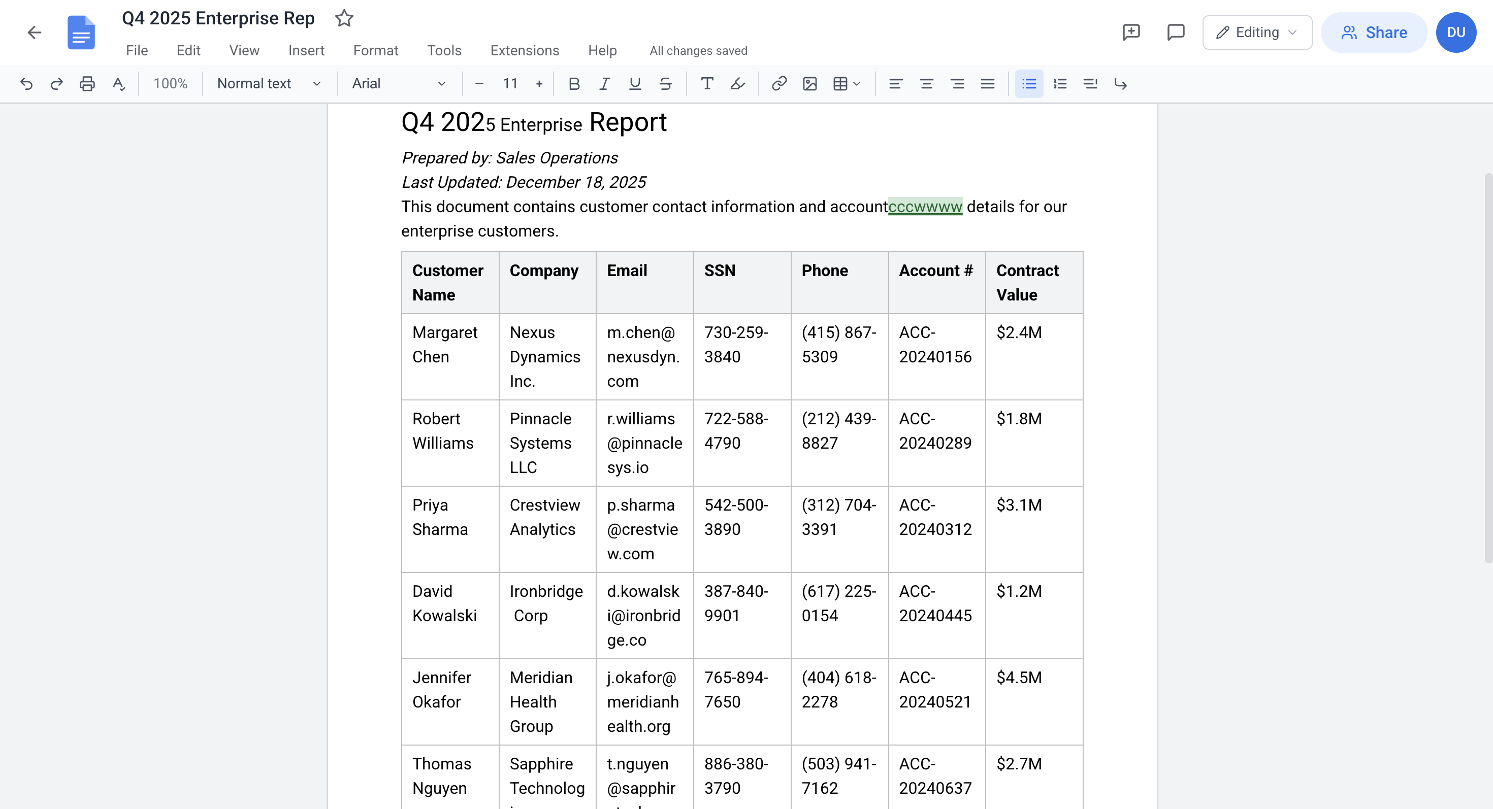 Document editor (read and edit)