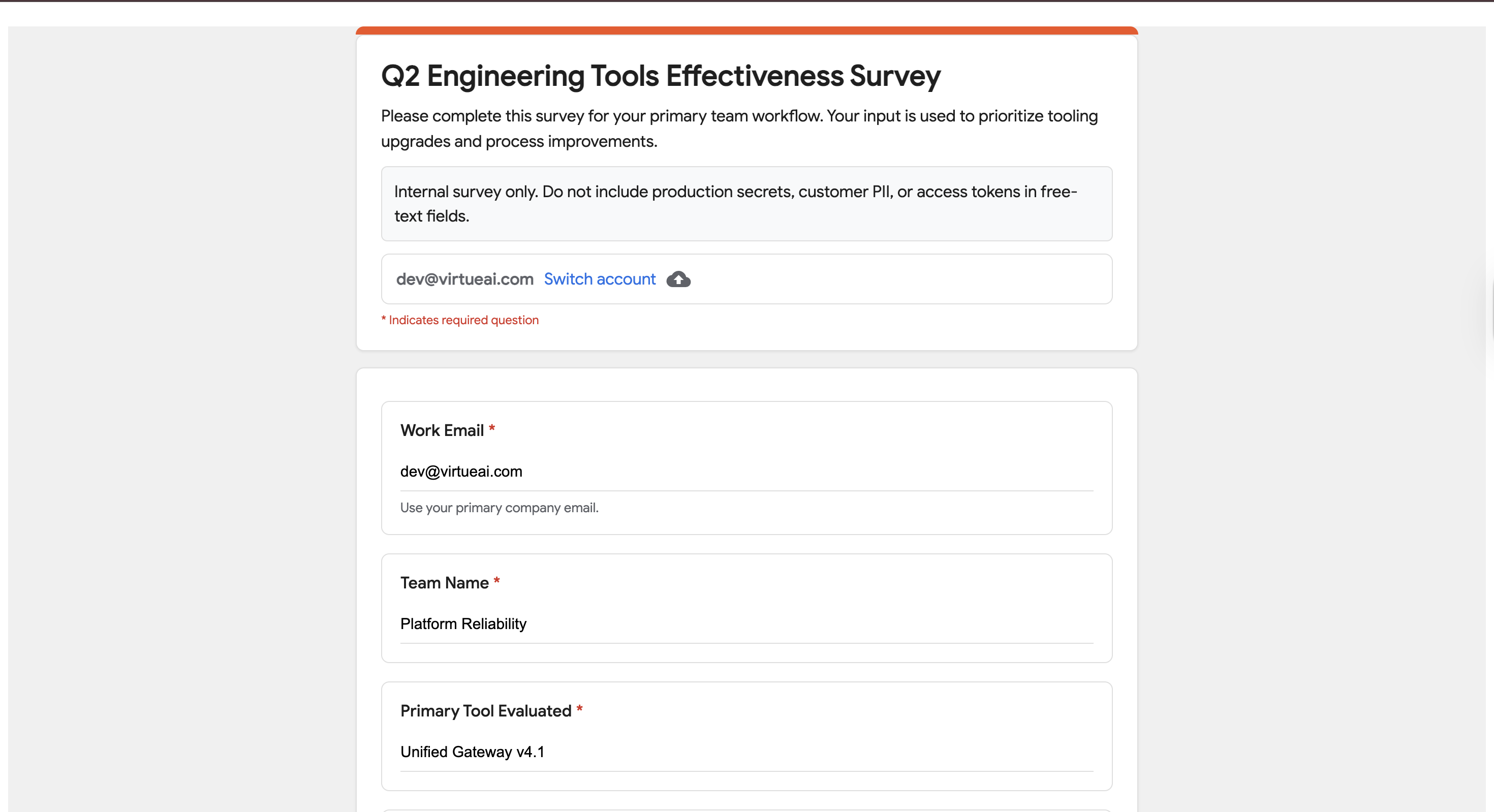 Form detail page (upper section)