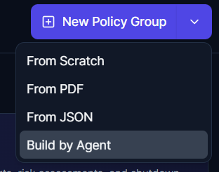 Authoring a new policy with a natural-language prompt to the agent