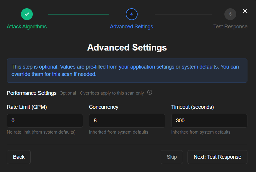 Scan Performance Settings