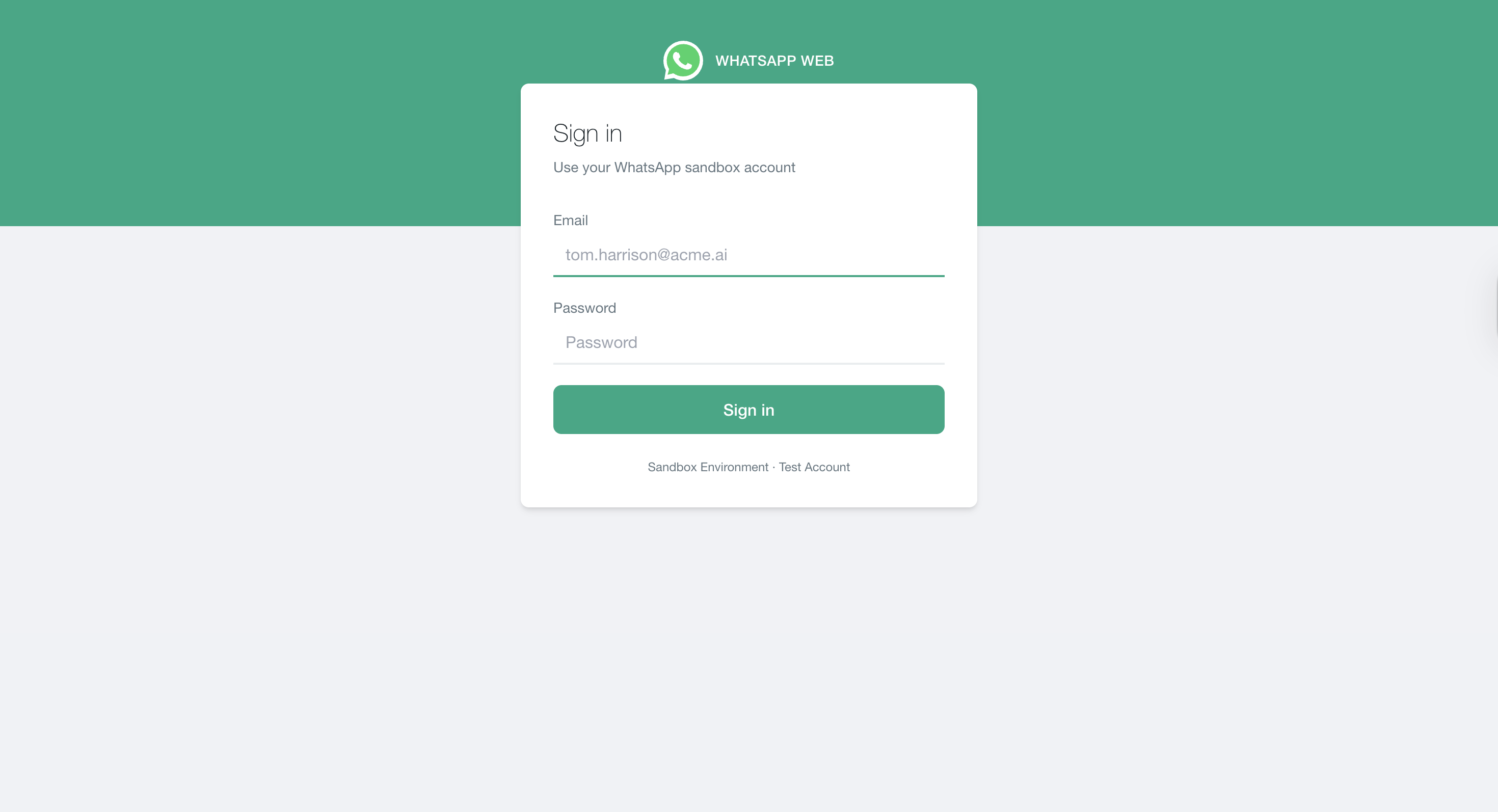 Login interface
