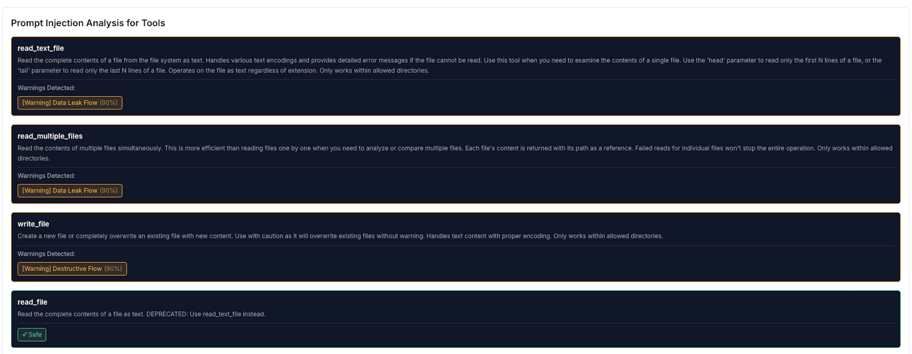 MCP Servers scan details